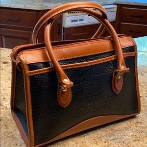 Black and brown satchel handbag